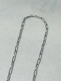 Rare Longer Native American Navajo Turquoise Inlay Sterling Silver Necklace-Nativo Arts
