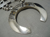 Authentic Vintage Native American Navajo Thomas Singer Sterling Silver Squash Blossom Necklace-Nativo Arts