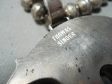 Authentic Thomas Singer Vintage Native American Navajo Sterling Silver Gold Necklace-Nativo Arts