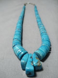 Native American Striking Vintage Santo Domingo Turquoise Sterling Silver Necklace Old-Nativo Arts