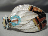 Inlay Master Vintage Zuni Native American Turquoise Sterling Silver Bracelet-Nativo Arts