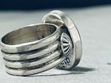 Native American One Of The Most Unique Ben Begaye (d.) Turquoise Sterling Silver Ring-Nativo Arts