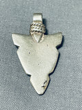Rare Vintage Native American Navajo Turquoise Inlay Arrowhead Pendant-Nativo Arts