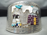 Native American Detailed Vintage Navajo Turquoise Sugulite Sterling Silver Bracelet-Nativo Arts