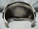 Native American Biggest Crazy Heavy Vintage Navajo Sterling Silver Bird Inlay Bracelet Old-Nativo Arts