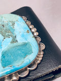 Incredible Vintage Native American Navajo Huge Turquoise Square Sterling Silver Bowguard-Nativo Arts