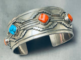 Important Kee Family Vintage Native American Navajo Turquoise Shell Sterling Silver Bracelet-Nativo Arts