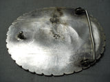 Important Early Vintage Native American Navajo Orville Tsinnie Turquoise Sterling Silver Buckle-Nativo Arts