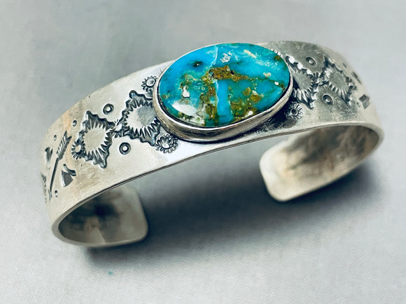 Important Vintage Native American Navajo Jeanette Dale Turquoise Sterling Silver Bracelet-Nativo Arts