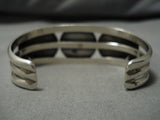 Wonderful Vintage Native American Navajo Triple Floral Turquoise Sterling Silver Bracelet-Nativo Arts