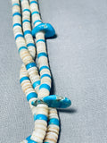 Native American One Of The Best Older Vintage Santo Domingo Turquoise Shell Necklace-Nativo Arts