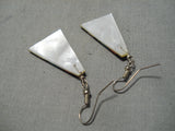Native American Superior Vintage Santo Domingo Turquoise Sterling Silver Earrings Old-Nativo Arts