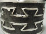 Heavy Heavy!! Native American Sterling Silver Cast Bracelet-Nativo Arts