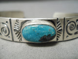 Important Jeanette Dale Native American Navajo Bisbee Turquoise Sterling Silver Bracelet-Nativo Arts