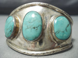 Incredible Vintage Native American Navajo Blue Diamond Turquoise Sterling Silver Bracelet-Nativo Arts