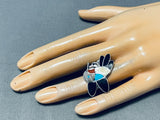 Free Bird Vintage Native American Zuni Turquoise Sterling Silver Hummingbird Ring-Nativo Arts