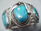 Museum Snake Vintage Native American Navajo Turquoise Sterling Silver Bracelet Old-Nativo Arts