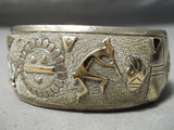 Important Smithosnian Vintage Native American Navajo 14k Gold Sterling Silver Bracelet Old-Nativo Arts