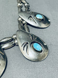 Marie Kee Vintage Native American Navajo Turquoise Sterling Silver Necklace Old-Nativo Arts