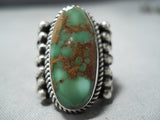 Native American Important Albert Jake Damale Turquoise Sterling Silver Ring-Nativo Arts