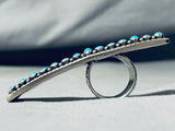 One Of The Most Detailed Native American Navajo Turquoise Sterling Silver Ring-Nativo Arts