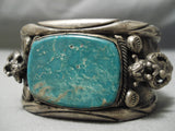 One Of Best Vintage Native American Navajo Turquoise Kachina Sterling Silver Bracelet Old-Nativo Arts