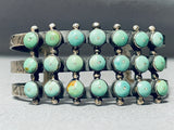 Native American Very Rare Big Eye Royston Turquoise Sterling Silver Bracelet-Nativo Arts