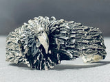 Native American Extreme Detail Vintage Eagle Sterling Silver Bracelet Cuff-Nativo Arts