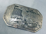 4 And A Half Inch Long Astounding Vintage Native American Navajo Sterling Silver Buckle Signed-Nativo Arts