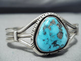 Amazing Vintage Native American Navajo Old Morenci Turquoise Sterling Silver Bracelet-Nativo Arts