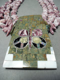 Native American Important Santo Domingo Signed Purple Shell Turquoise Butterfly Necklace-Nativo Arts