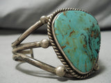 Huge Vintage Native American Navajo Tom Begay Green Turquyoise Sterling Silver Bracelet Cuff Old-Nativo Arts