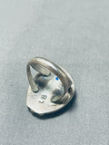 Signed Vintage Native American Navajo Turquoise Sterling Silver Ring Old-Nativo Arts