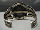 Rare Vintage Native American Navajo Blue Diamond Turquoise Sterling Silver Bracelet-Nativo Arts