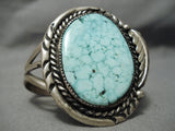 Museum Vintage Native American Navajo Blue Carico Lake Turquoise Sterling Silver Bracelet-Nativo Arts