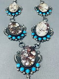 Best Native American Navajo Wildhorse Native American Navajo Turquoise Sterling Silver Necklace-Nativo Arts