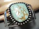 One Of Best Early Carico Lake Turquoise Vintage Native American Navajo Sterling Silver Bracelet-Nativo Arts