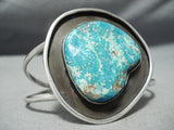 Shadow Mote Vintage Native American Navajo Gilbert Turquoise Sterling Silver Bracelet Old-Nativo Arts