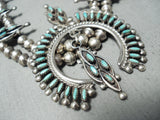 Important Edaaki Vintage Native American Zuni Turquoise Sterling Silver Squash Blossom Necklace-Nativo Arts
