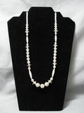 Superior Vintage Native American Navajo Hand Tooled Sterling Silver Necklace-Nativo Arts