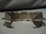 Quality Feather Vintage Zuni Native American Turquoise Bracelet Old-Nativo Arts