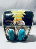 Native American One Of The Best Ever Vintage Nvajo Turquoise Inlay Sterling Silver Bracelet-Nativo Arts