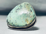 Gigantic Vintage Native American Navajo Turquoise Sterling Silver Ring-Nativo Arts