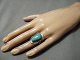 Important Smithsonian Vintage Native American Navajo Turquoise Sterling Silver Ring-Nativo Arts