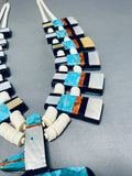 Native American Double Sided Substantial Santo Domingo Turquoise Inlay Necklace-Nativo Arts