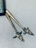 Astonishing Vintage Native American Navajo Turquoise Sterling Silver New Mexico Bolo Signed-Nativo Arts