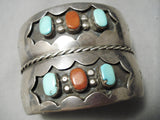 One Of The Biggest Best Vintage Native American Navajo Sterling Silver Shadowbox Bracelet-Nativo Arts