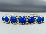 Important Authentic Vintage Native American Navajo Ben Begaye Lapis Sterling Silver Bracelet-Nativo Arts