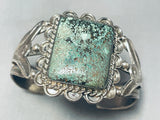 Opulent Early Vintage Native American Navajo Green Turquoise Sterling Silver Bracelet-Nativo Arts
