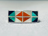 Impressive Vintage Native American Navajo Turquoise Sterling Silver Ring-Nativo Arts